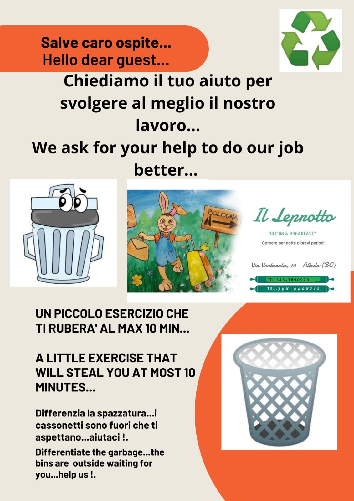 Le nostre regole / Our rules : Non accumulare la spazzatura Our rules : Do Not Accumulate rubbish